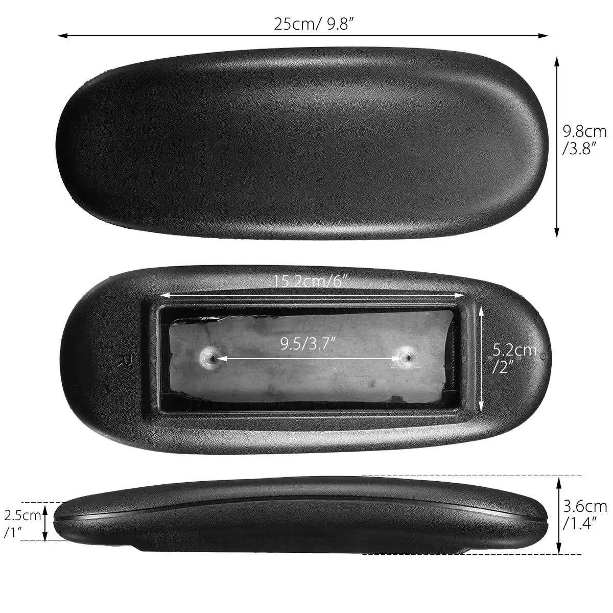 2pcs Chair Armrest Pad Replacement Office Chair Parts Support Arm Cushion Pads 25x9.8x3.6cm