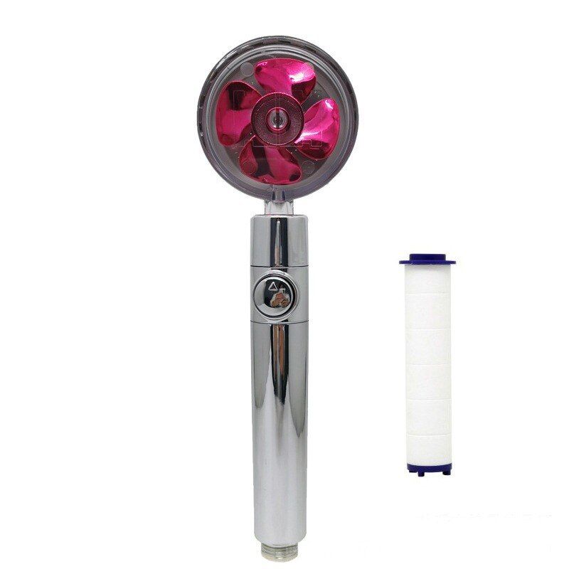 High Pressure Propeller Shower Head Water Saving Spray 360 Rotated Rainfall Bathroom Hand-held Pressurized Massage Shower Head