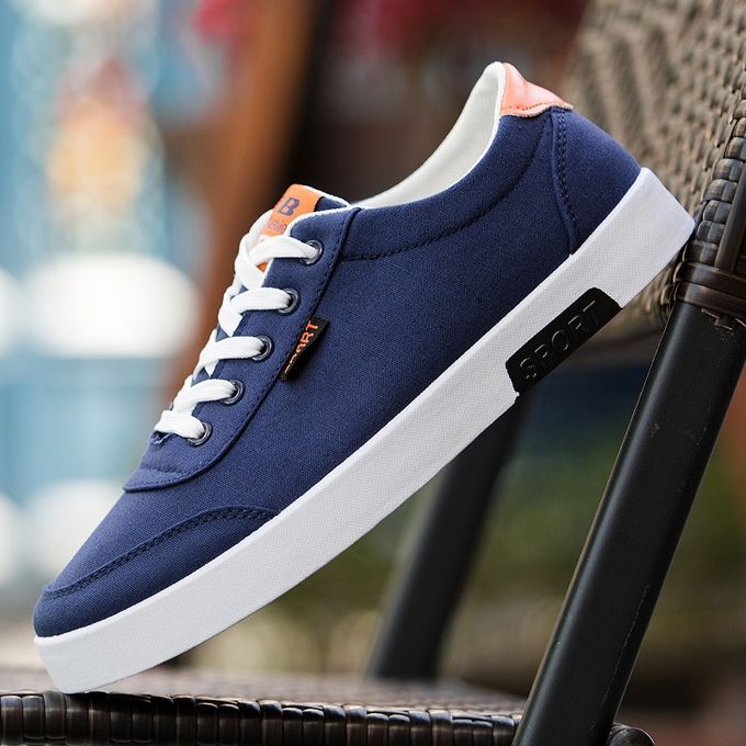 Men's Lace-up Canvas/Sneakers - Blue.