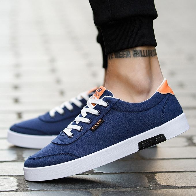Men's Lace-up Canvas/Sneakers - Blue.