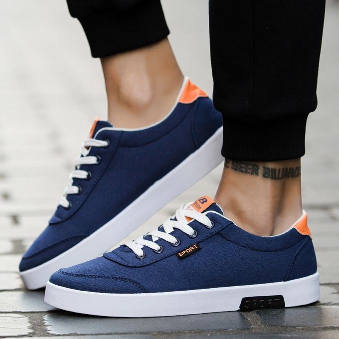 Men's Lace-up Canvas/Sneakers - Blue.