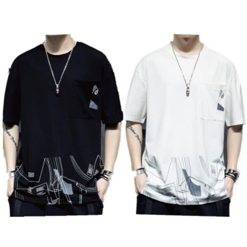 2-in-1 Pocket T-shirts - Black&White