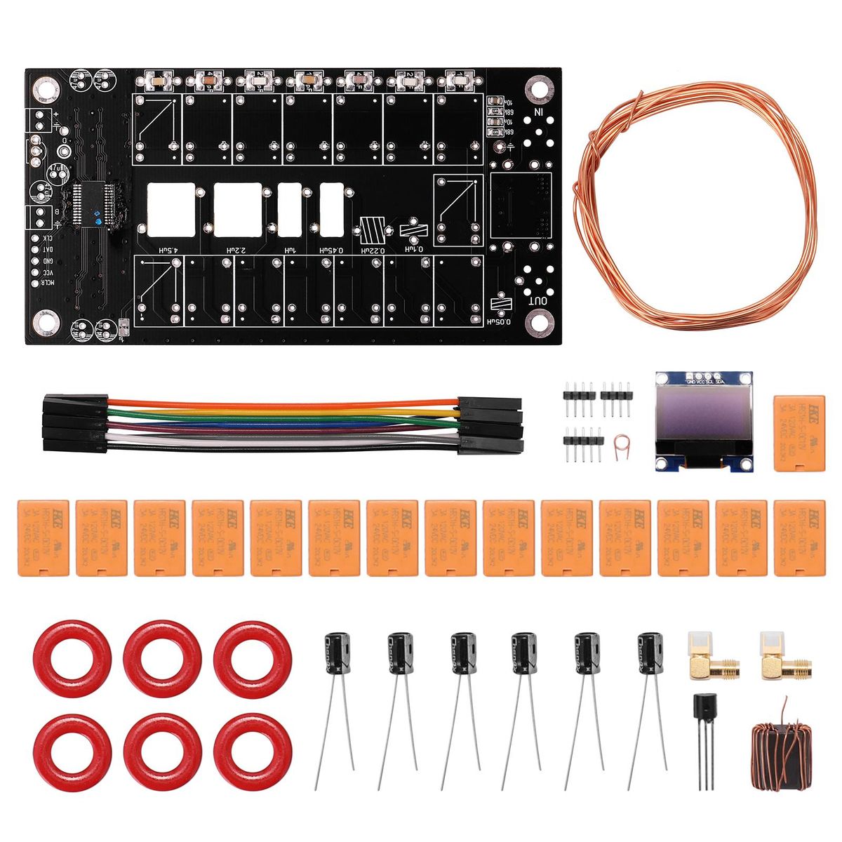 ATU-100 DIY Kits 1.8-50MHz Automatic Antenna Tuner +OLED Firmware Programmed Amplifier Receiver Accessory