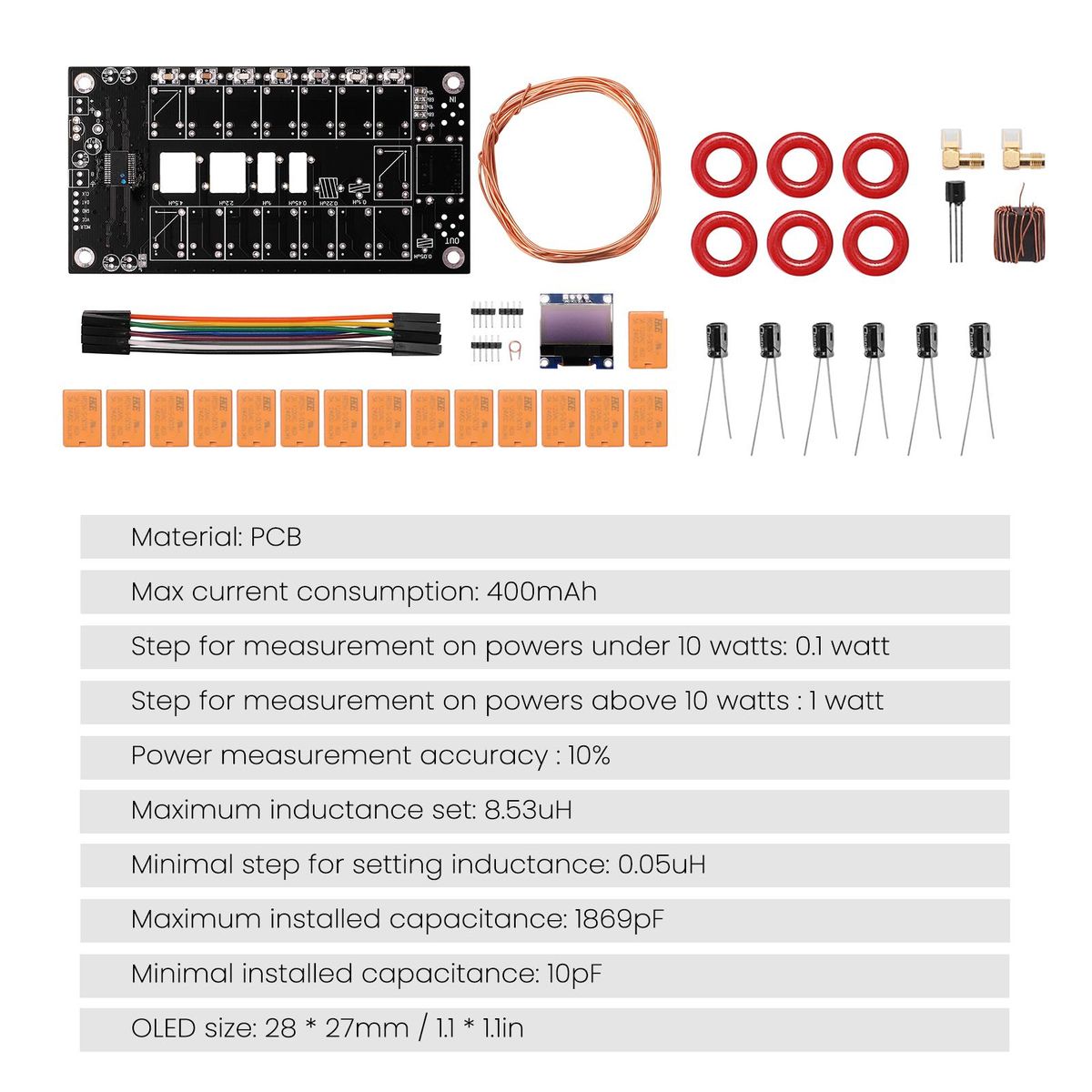 ATU-100 DIY Kits 1.8-50MHz Automatic Antenna Tuner +OLED Firmware Programmed Amplifier Receiver Accessory