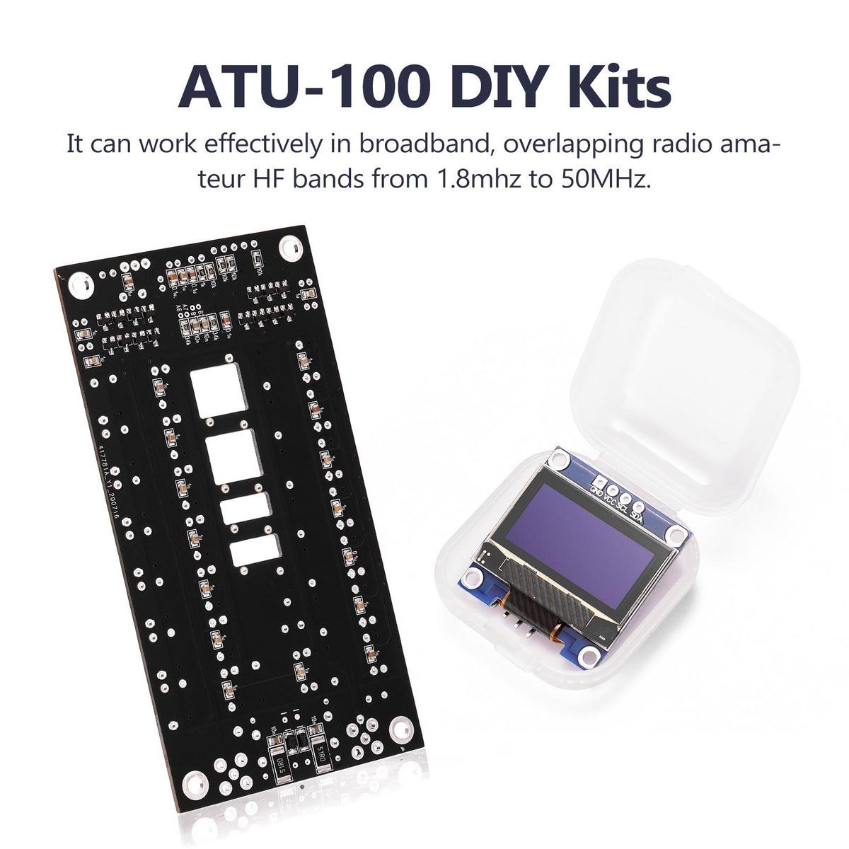 ATU-100 DIY Kits 1.8-50MHz Automatic Antenna Tuner +OLED Firmware Programmed Amplifier Receiver Accessory