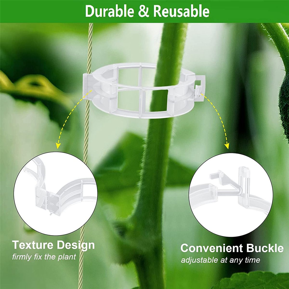 250 Pcs, Plant Support Clips and J Tomato Hooks,Plastic Trellis Clips