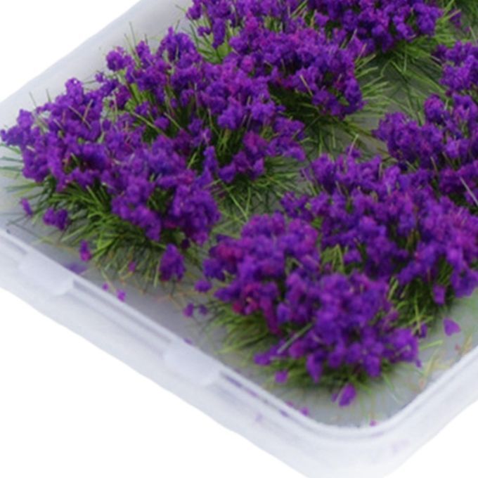 14Pieces Simulation Cluster Grass Sand Table Miniature Scene Purple