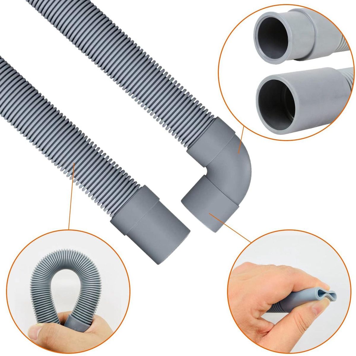 Washing Machine Hose Drain Hose Washing Machine 2.5M Drain Hose Extension for Washing Machines Dishwashers Dryers