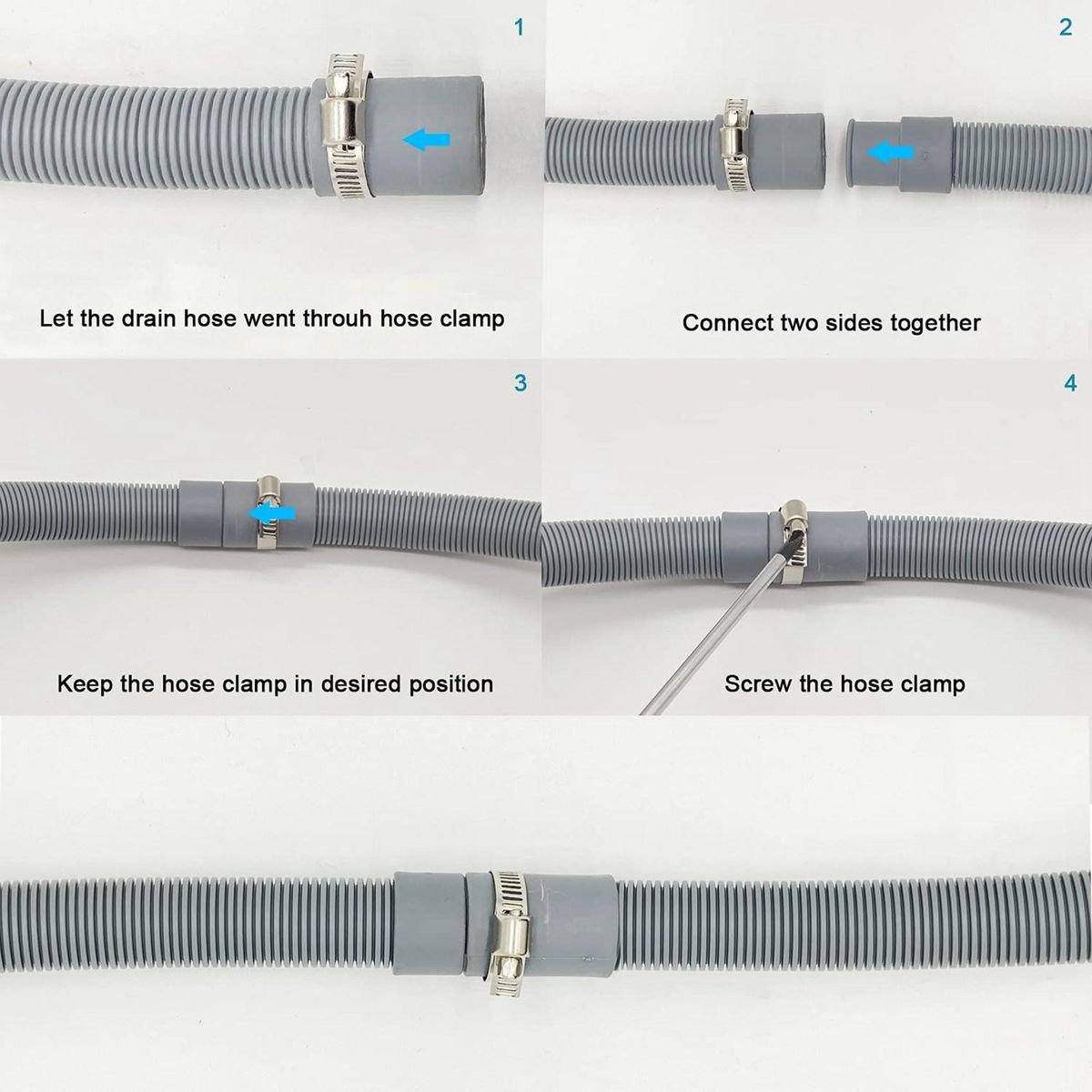 Washing Machine Hose Drain Hose Washing Machine 2.5M Drain Hose Extension for Washing Machines Dishwashers Dryers