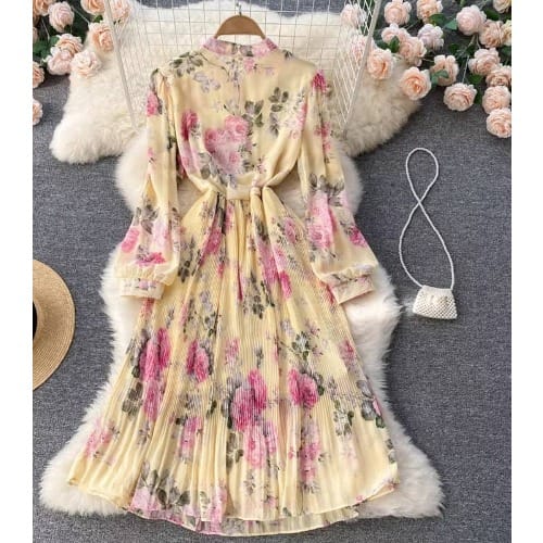 Chiffon Pleat Dress