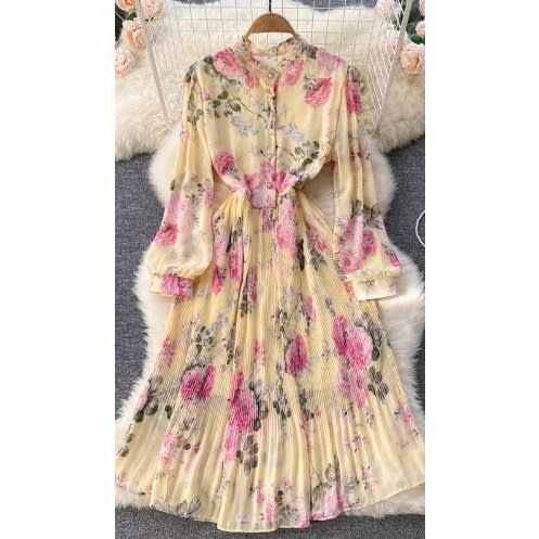 Chiffon Pleat Dress