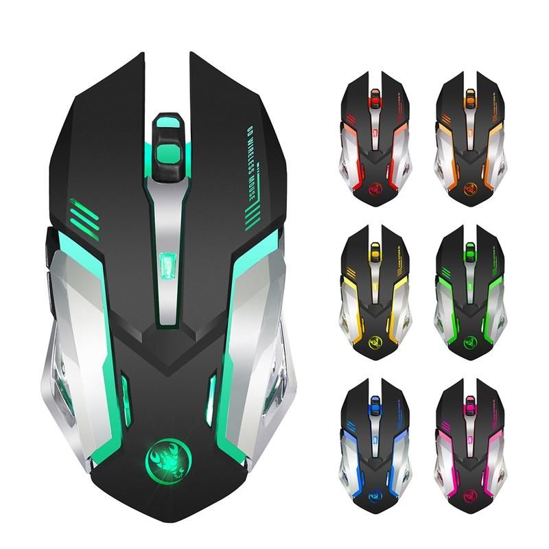 Ergonomic 6 Keys 1600DPI 2.4GHz Wireless Gaming Mouse-Grey