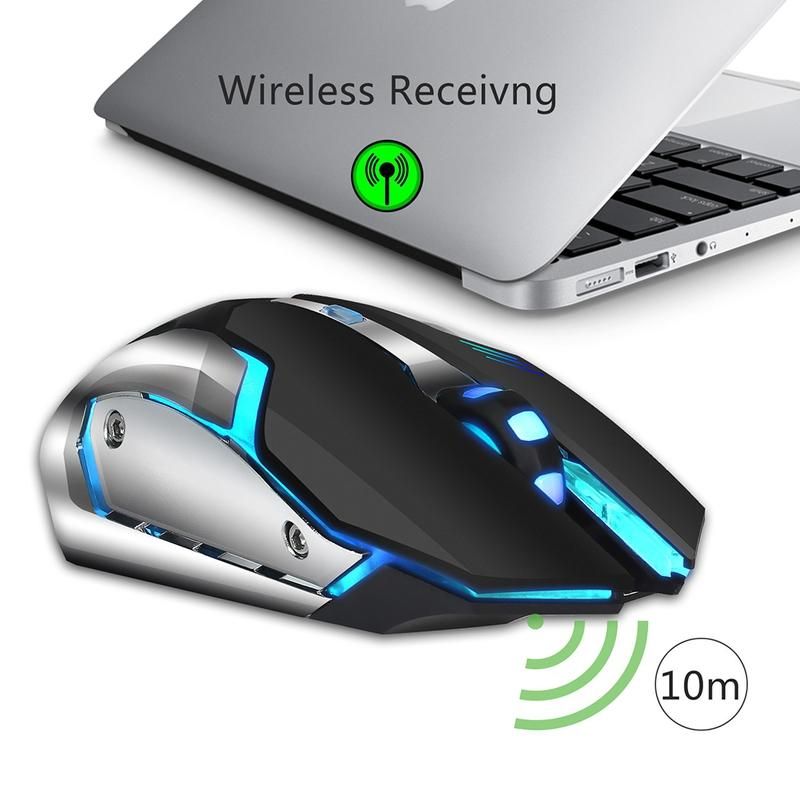 Ergonomic 6 Keys 1600DPI 2.4GHz Wireless Gaming Mouse-Grey