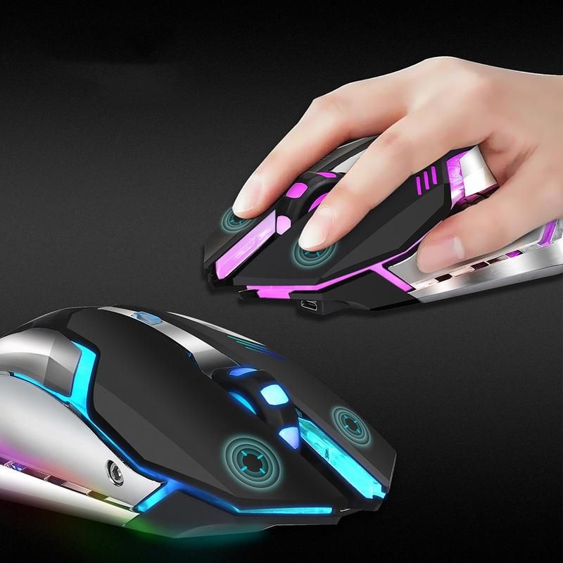 Ergonomic 6 Keys 1600DPI 2.4GHz Wireless Gaming Mouse-Grey