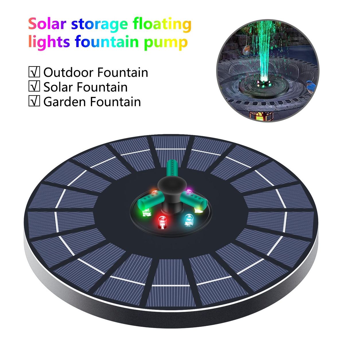 Powered Fountain Bird Bath Garden Pond Fountain