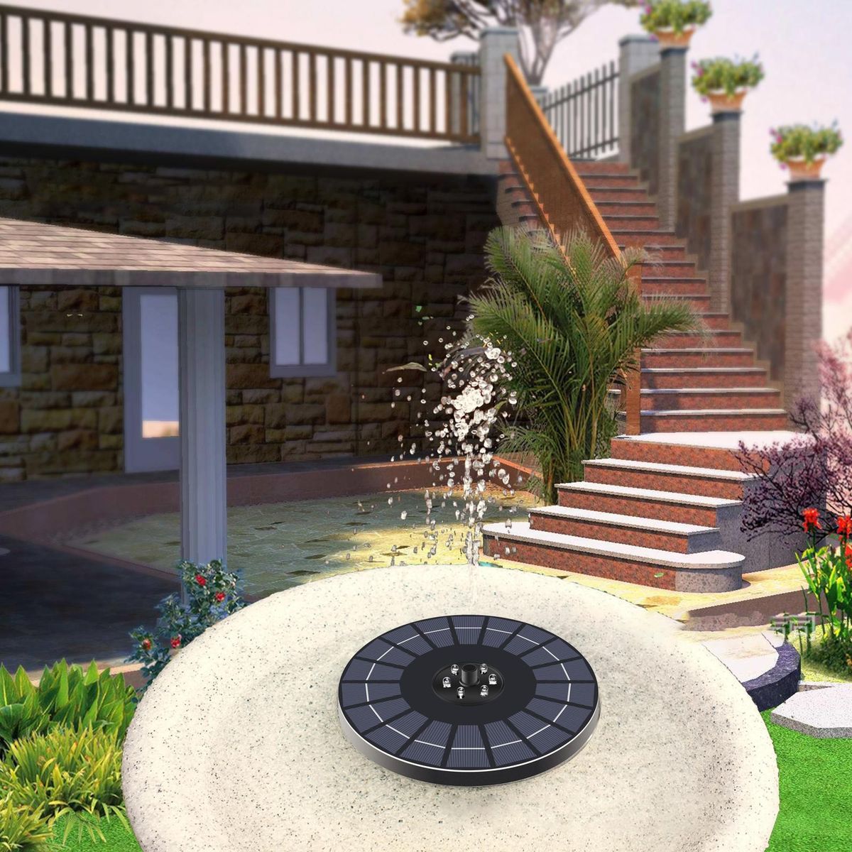Powered Fountain Bird Bath Garden Pond Fountain