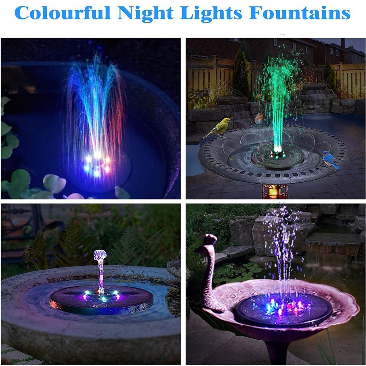 Powered Fountain Bird Bath Garden Pond Fountain