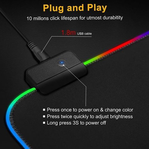 RGB Led Large Extended Computer Keyboard Game Mouse Pads 800*300*4