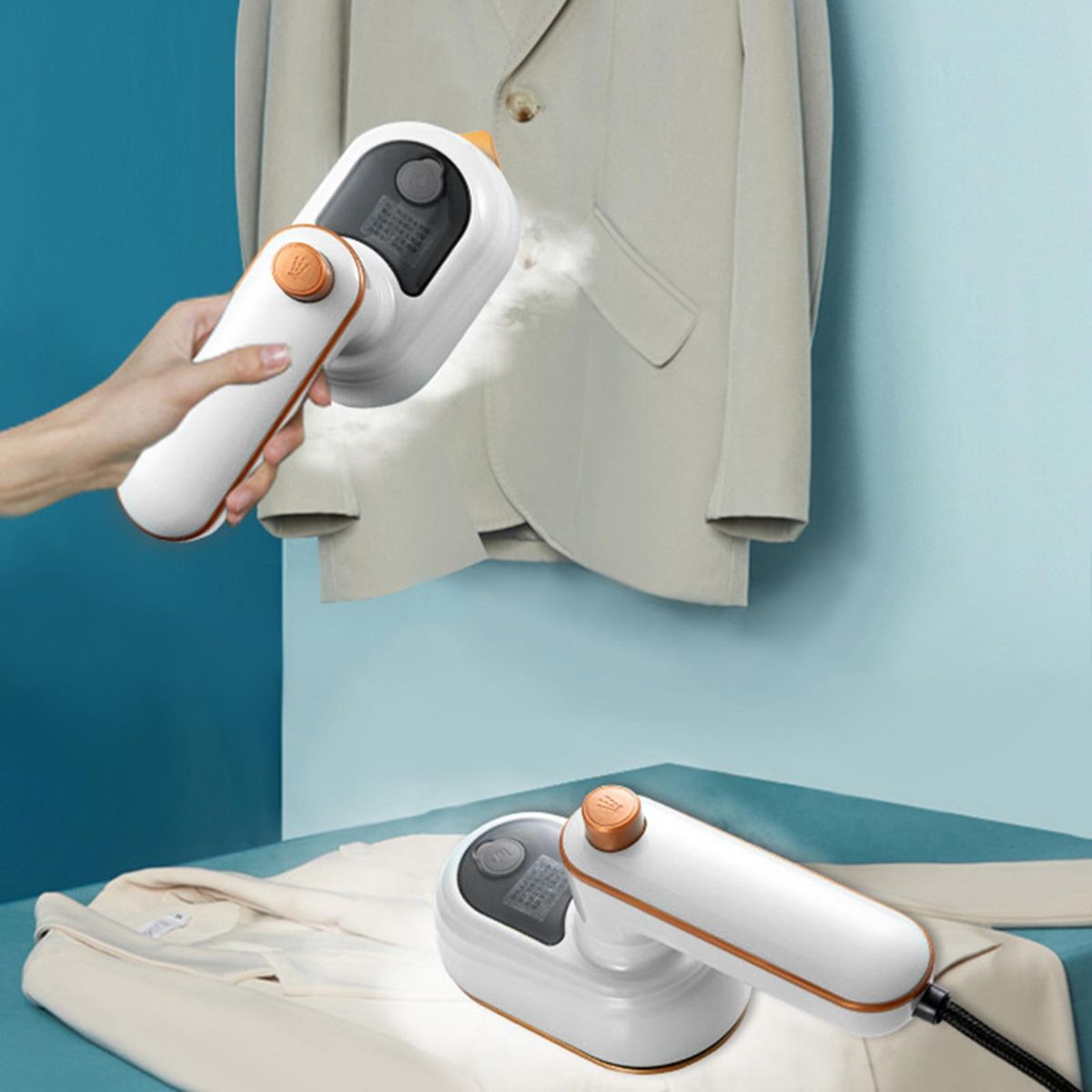 Lightweight Travel Iron Travel-ready Handheld Garment Steamer Compact White