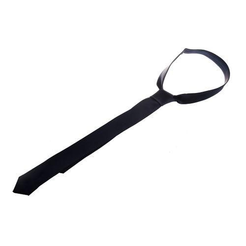 Man Casual Necktie Skinny Slim Narrow Neck Tie - Solid Dark