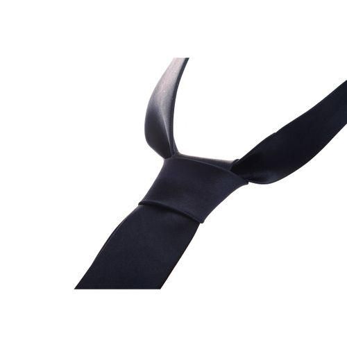 Man Casual Necktie Skinny Slim Narrow Neck Tie - Solid Dark