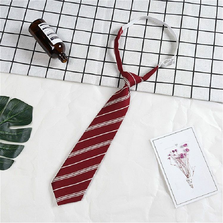 Lattice Stripe Pattern Cotton Short Rubber Band Bow Tie