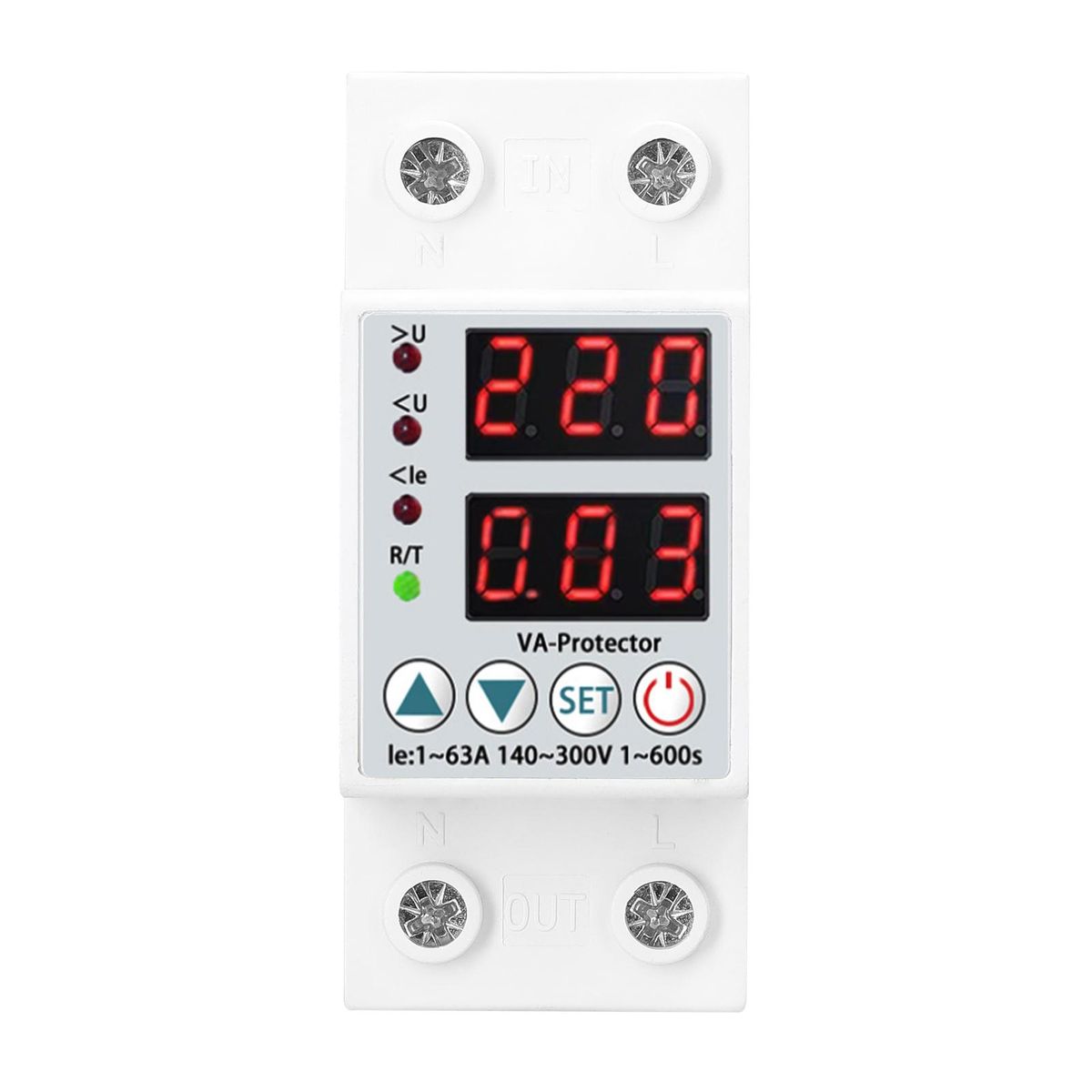 Dual Display Adjustable Voltage Protector Intelligent Over-voltage Under-voltage Over-current Protect Device Home Self-resetting Voltage Protector