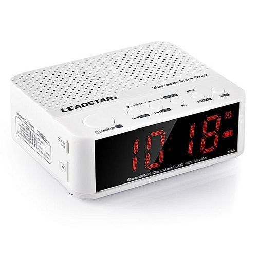 The Multifunctional Bluetooth Speaker Mini Portable Wireless Amplifier FM Radio LED Alarm Clock Wireless For Mobile Phone (White) HT-S
