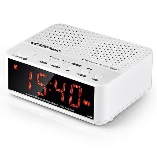 The Multifunctional Bluetooth Speaker Mini Portable Wireless Amplifier FM Radio LED Alarm Clock Wireless For Mobile Phone (White) HT-S
