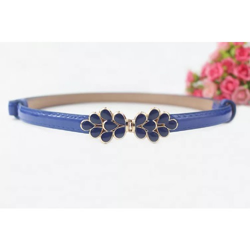 Flower Slim Belt- Blue