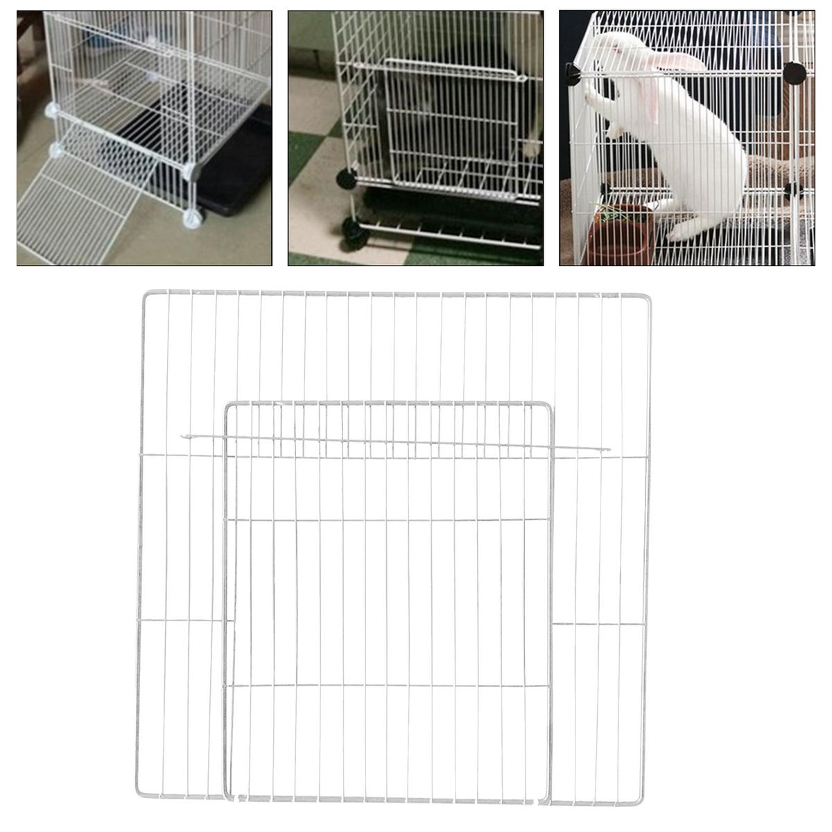 Portable  Door, Cage DIY Metal White Dense Grid