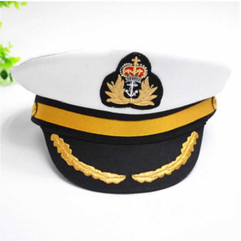 Black  Red Striped Children Ary Hat Cap Boy Girl Soldier Captain Sailor Hat  Vintage Police Bone Gorras For Kids-3