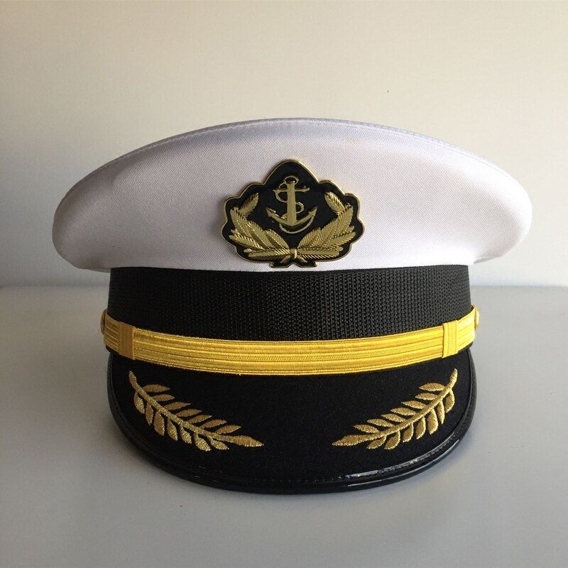 Captain Hat Male Seaman Big Cap Maritime Crew Cap  Navy Sailor Cap Stage Performance Hats-Style 2