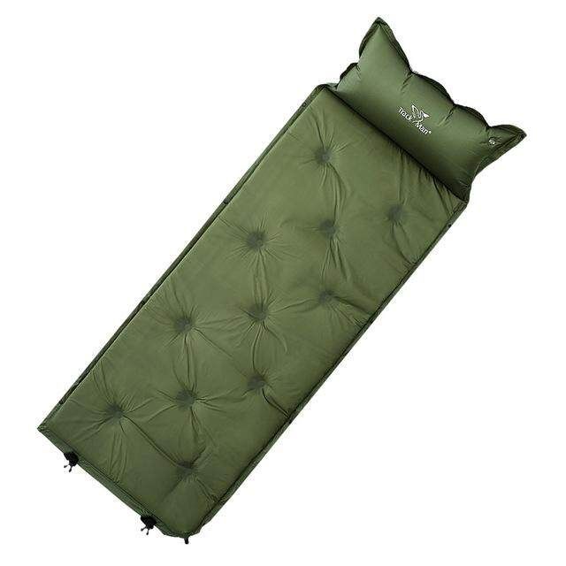 Trackman TM2106 Outdoor Self Inflatable Mattress Camping Moisture-proof Sleeping Pad With Pillow Military Green