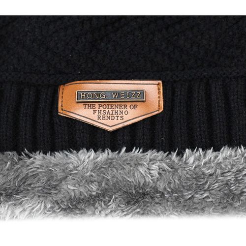 Men's Hat Fashion Knitted Black Beanie Headwarmer Hats