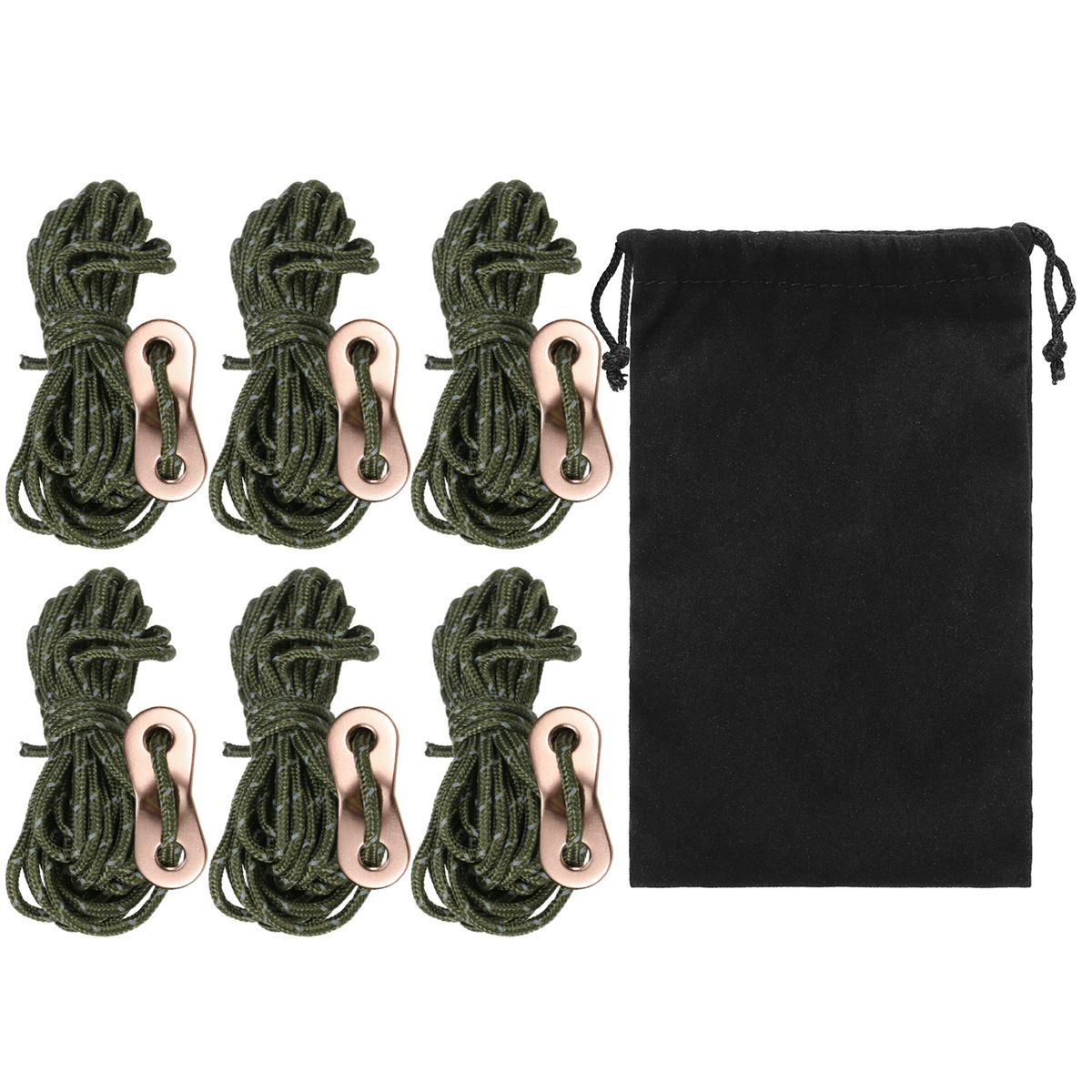 3mm 13ft Tent Cord Tensioner Set Reflective Rope With