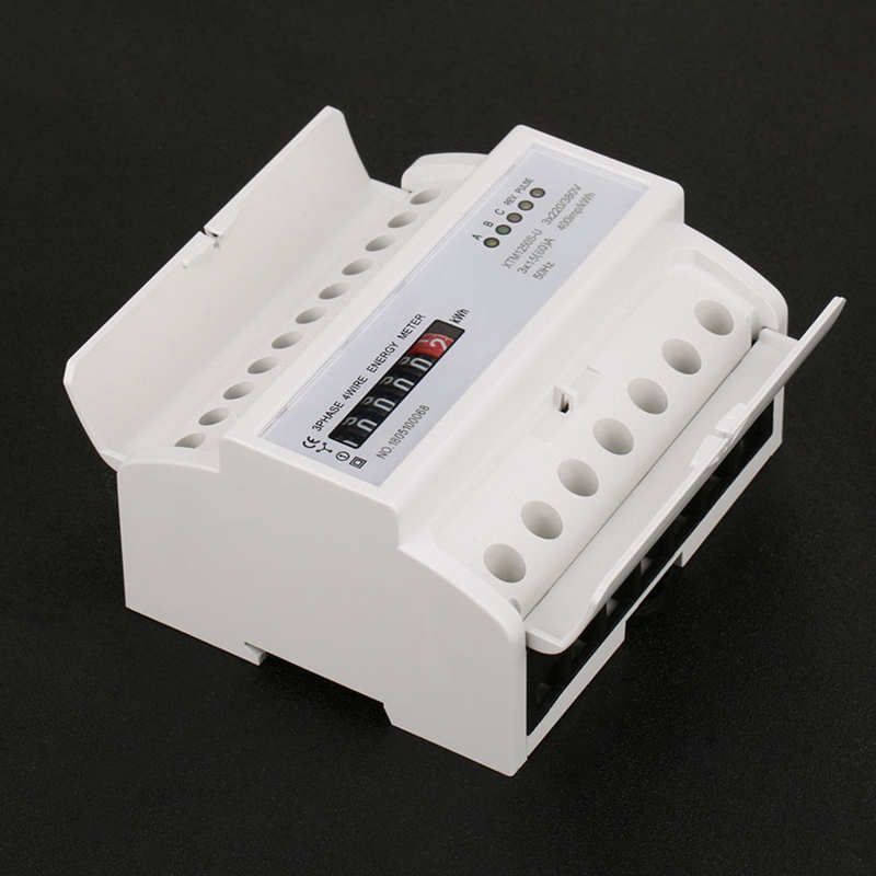 220V/380V Digital 3-phase 4 Wire Energy Meter Home Digital Electrical 7P DIN-Rail Consumption Meter Electric Power KWh Meter