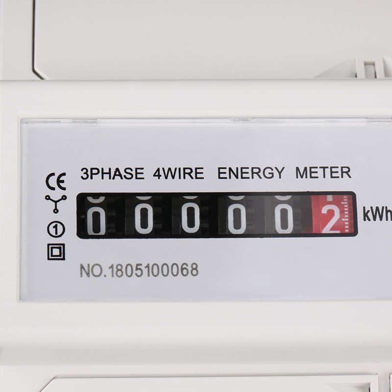 220V/380V Digital 3-phase 4 Wire Energy Meter Home Digital Electrical 7P DIN-Rail Consumption Meter Electric Power KWh Meter
