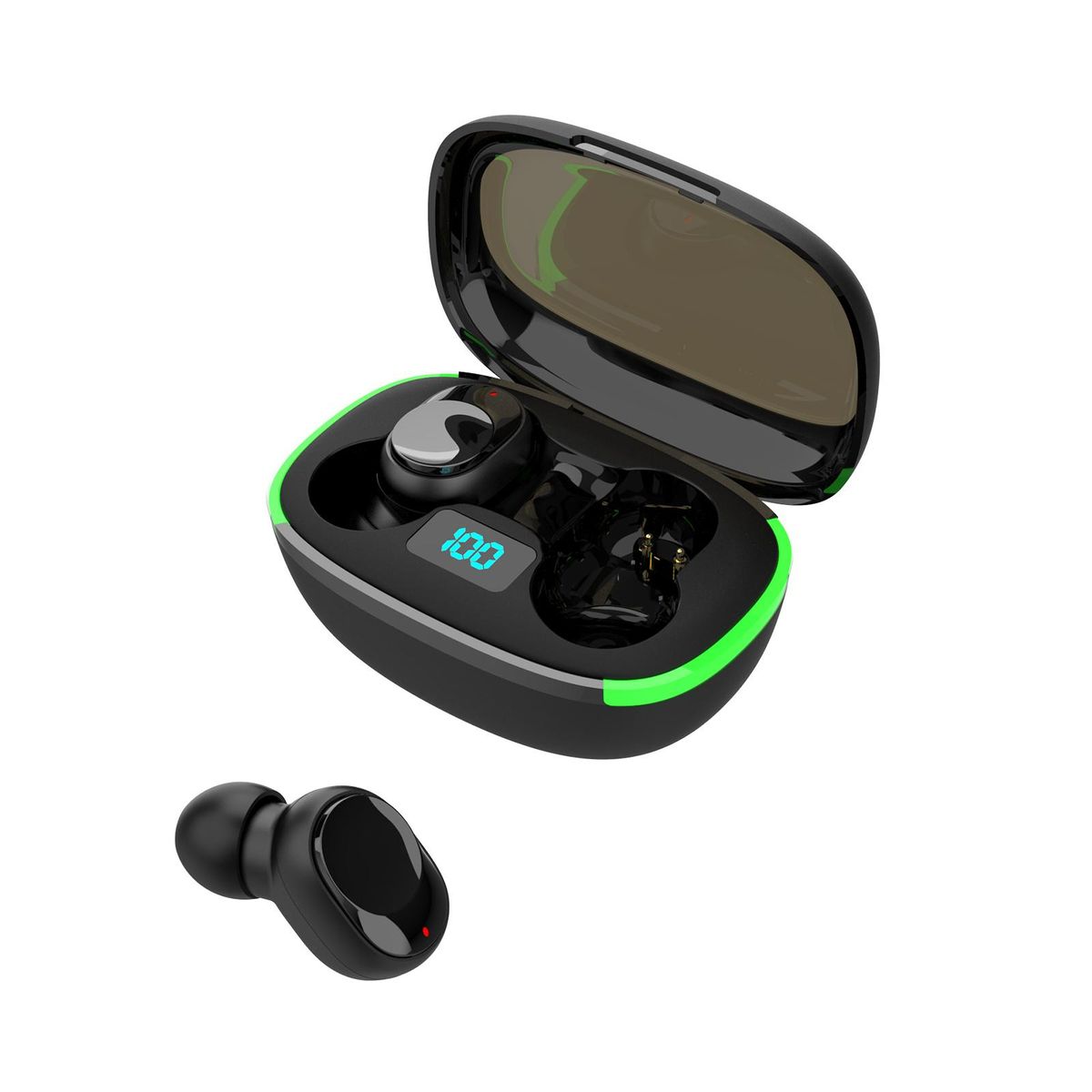 Y70 Wireless Earbuds BT Earphones 8D Surround Sound LED-Digital Display Support Wireless Charging IPX4 Waterproof Sports in-Ear Headphones for Music Game Video