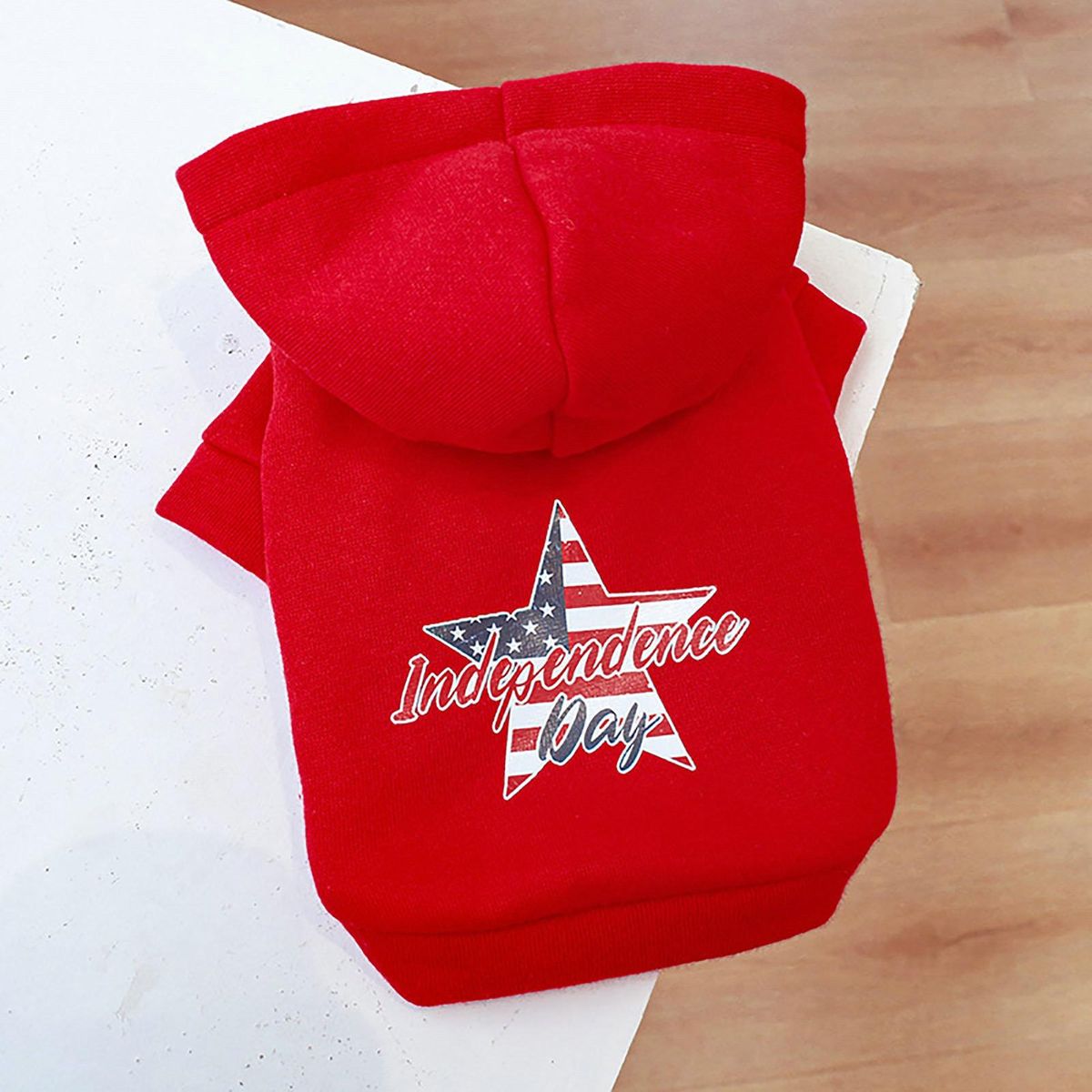 Dog Sweatshirt Winter Dogs Cats Hooded Sweatshirt Two-legged Clothes Red