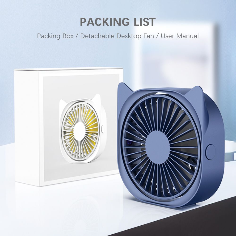 Desk Fan With Low DB Detachable Desktop Fan USB Fan