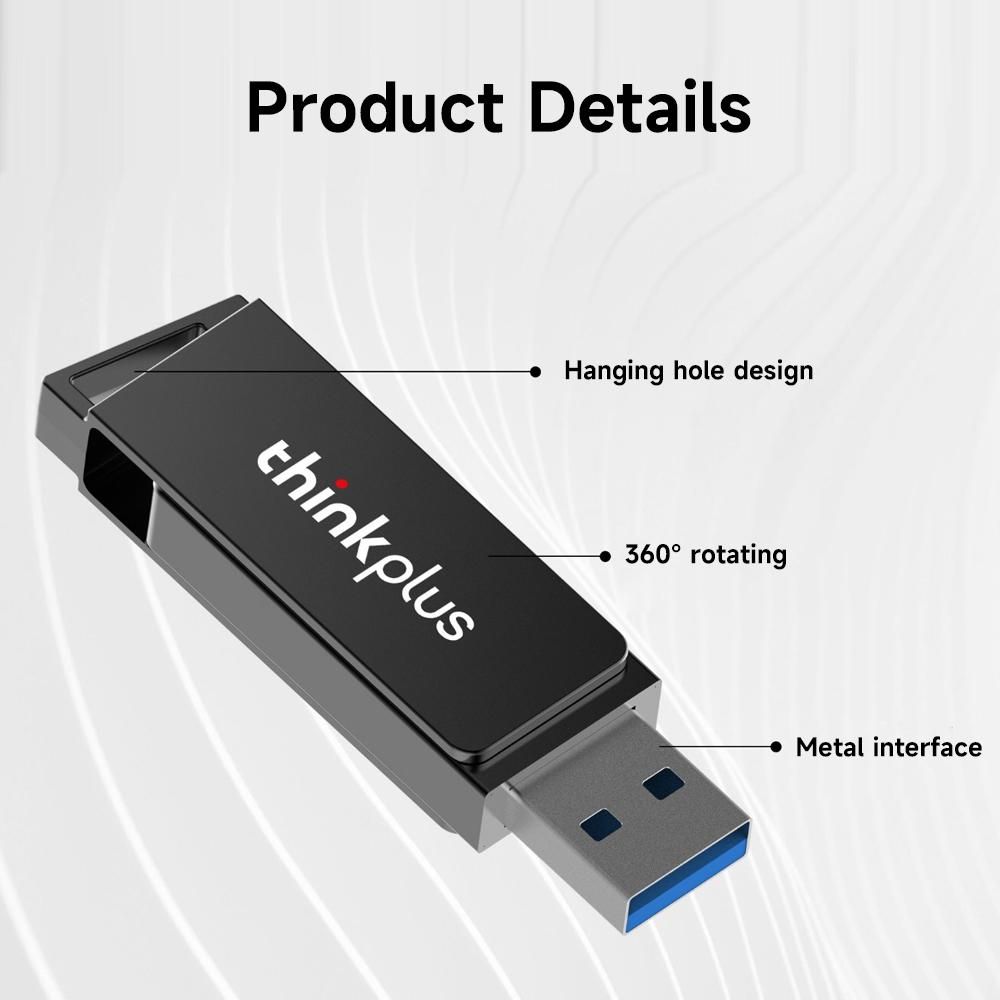 thinkplus MU241 256GB USB3.0 U Disk Rotatable USB Flash Drive Metal U Disk High-speed Transmission Wide Compatibility