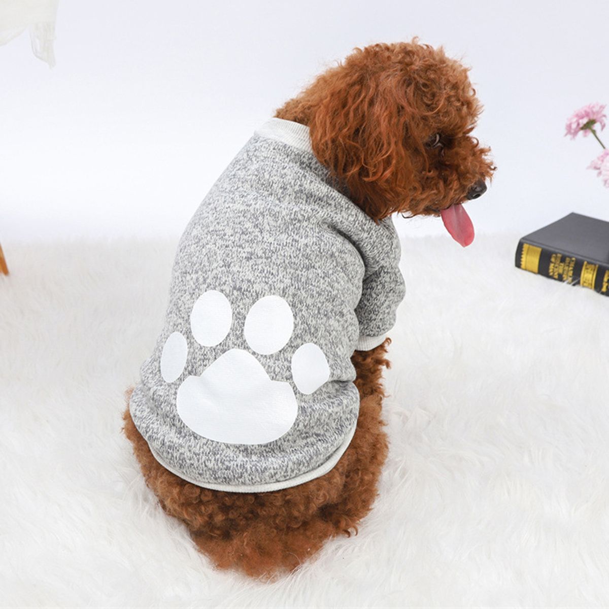 Pet Sweater Dog Pajamas Small Thin Puppy Outfit Light Grey
