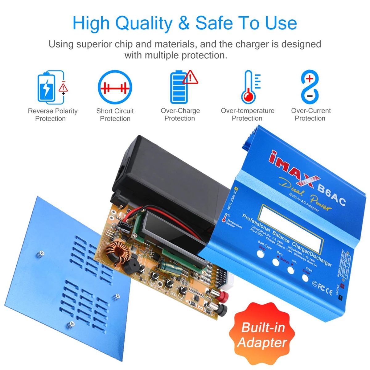 iMAX B6 AC Lipo Battery Charger 80W Balance Charger Digital LCD Screen Li-ion LiFe NiMH NiCD PB Lipo Battery Charger
