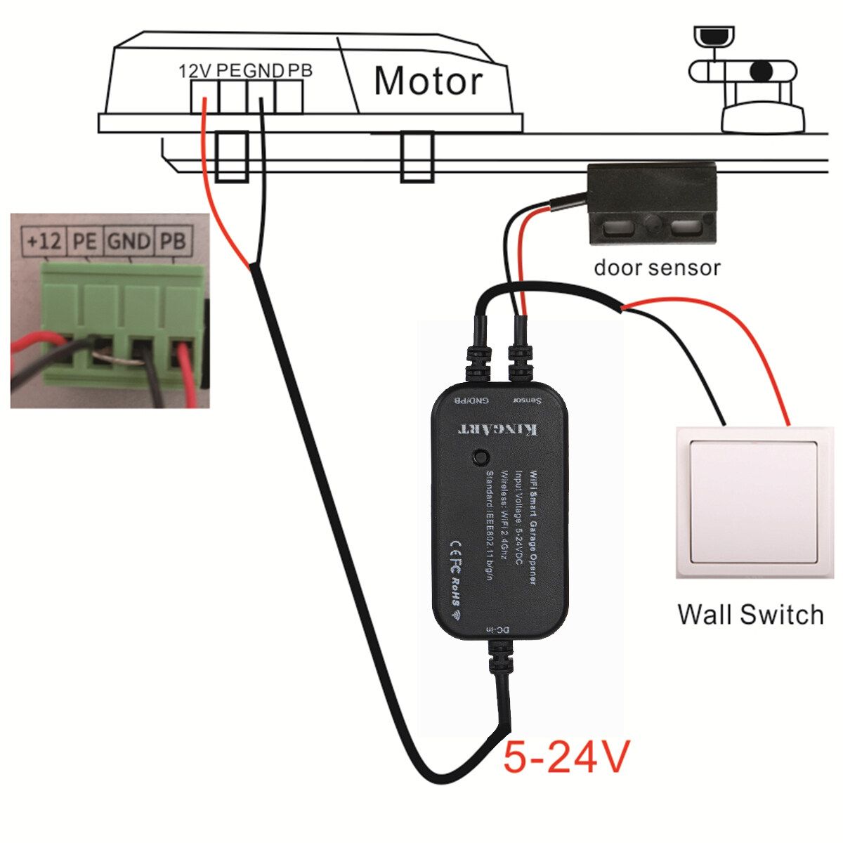 Universal Smart Garage Door Opener Wireless Remote Control WiFi Switch APP Controller Voice For Alexa Google Home