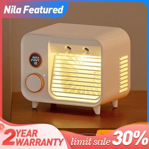 Charging Power Display Water Cooling Fan White
