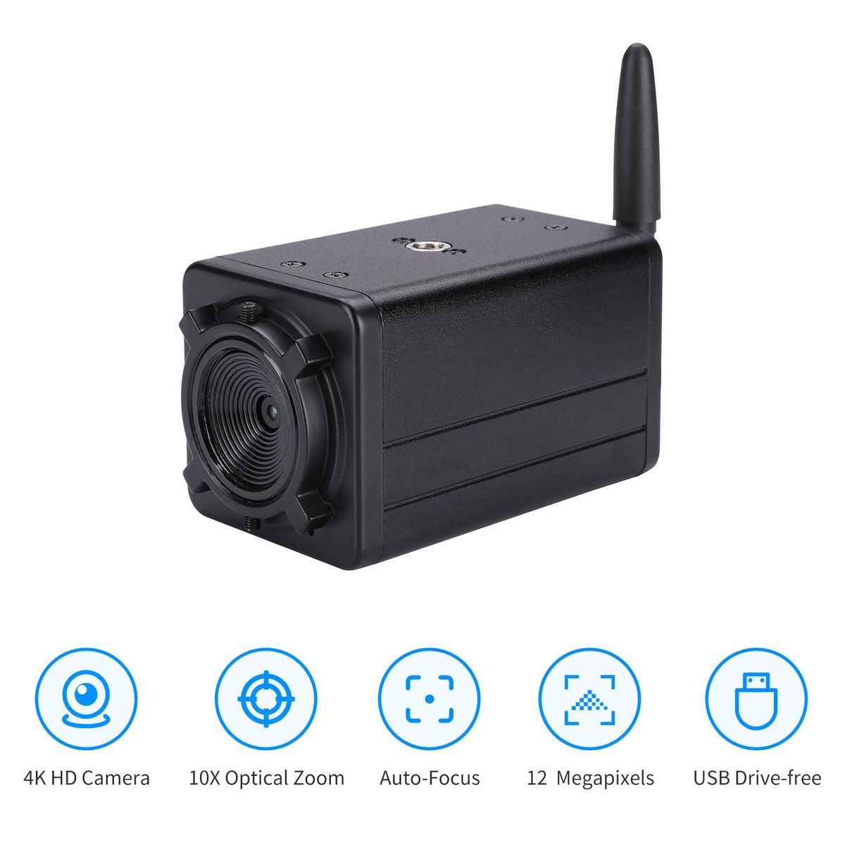 4K HD Camera Computer Camera USB Webcam CMOS IMX415 Image Sensor 9X Optical Zoom Manual Auto-focus Comaptible with Window XP/7/10 Linux Android with Remote Controller for Video Conference Online Teaching Chatting Live Webcast