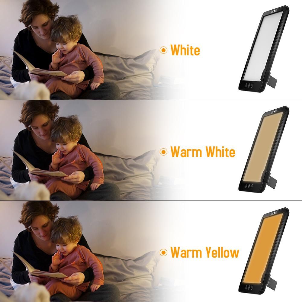 DECDEAL DC 12V Therapy Lamp Touching Control Stepless Dimming 3 Light Colors Adjustable for Living Room Bedroom Study Room