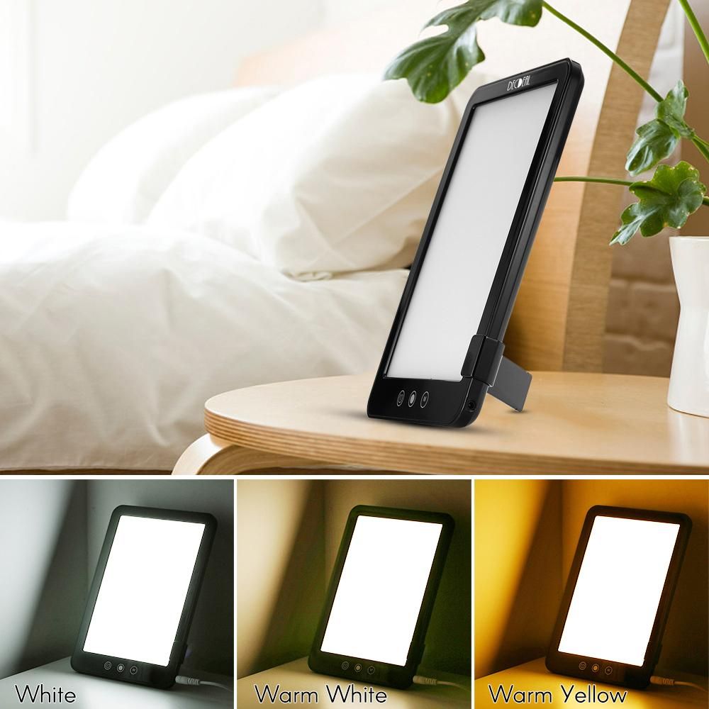 DECDEAL DC 12V Therapy Lamp Touching Control Stepless Dimming 3 Light Colors Adjustable for Living Room Bedroom Study Room