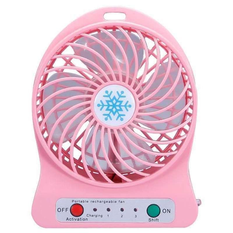 Portable Rechargeable Mini Fan Air Cooler Mini Desk Fan Pink